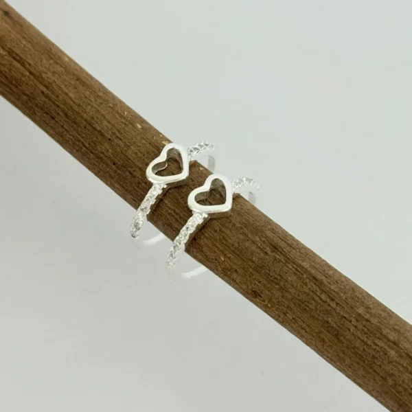 ANEL CORAÇÃO ARO CRAJEVADO - PRATA 925