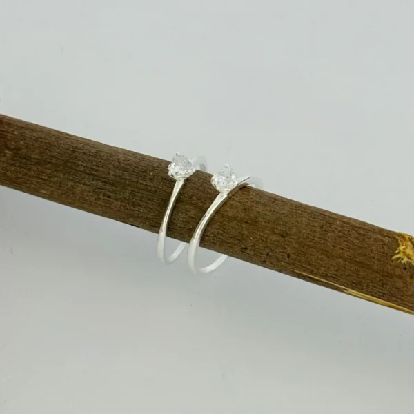 ANEL SOLITÁRIO CORAÇÃO - PRATA 925