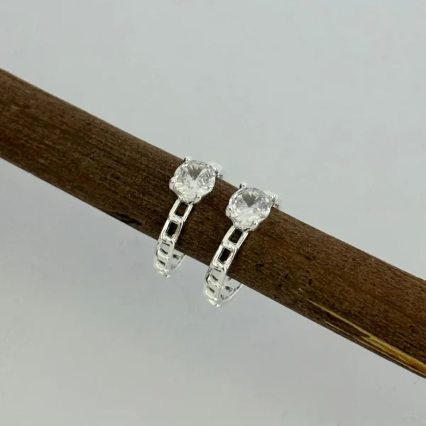 ANEL SOLITÁRIO ELOS - PRATA 925