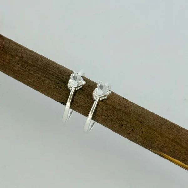 ANEL SOLITÁRIO CORAÇÃO - PRATA 925