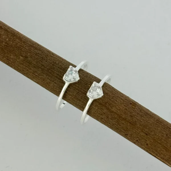 ANEL SOLITÁRIO CORAÇÃO - PRATA 925