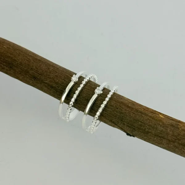 ANEL  ARO DUPLO - PRATA 925