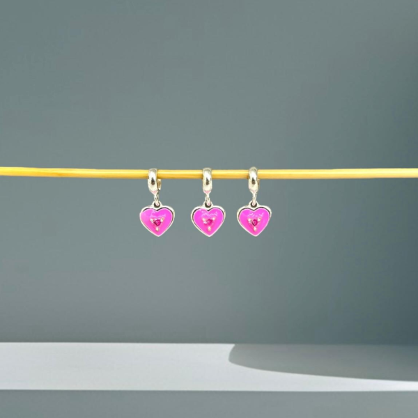 BERLOQUE CORAÇÃO ROSA - PRATA 925