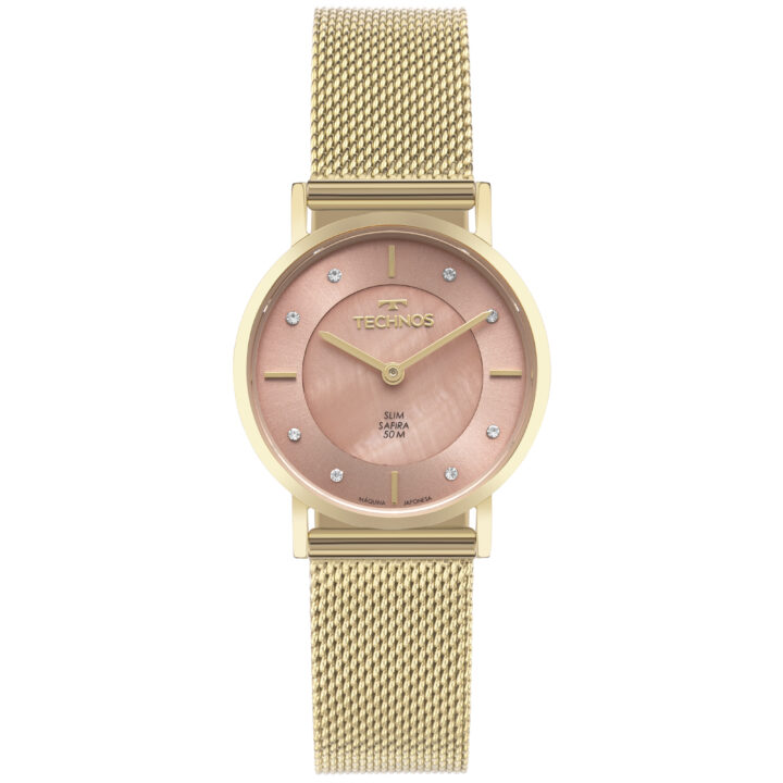 2025LTX1T_1 Relógio Technos Feminino Slim Dourado