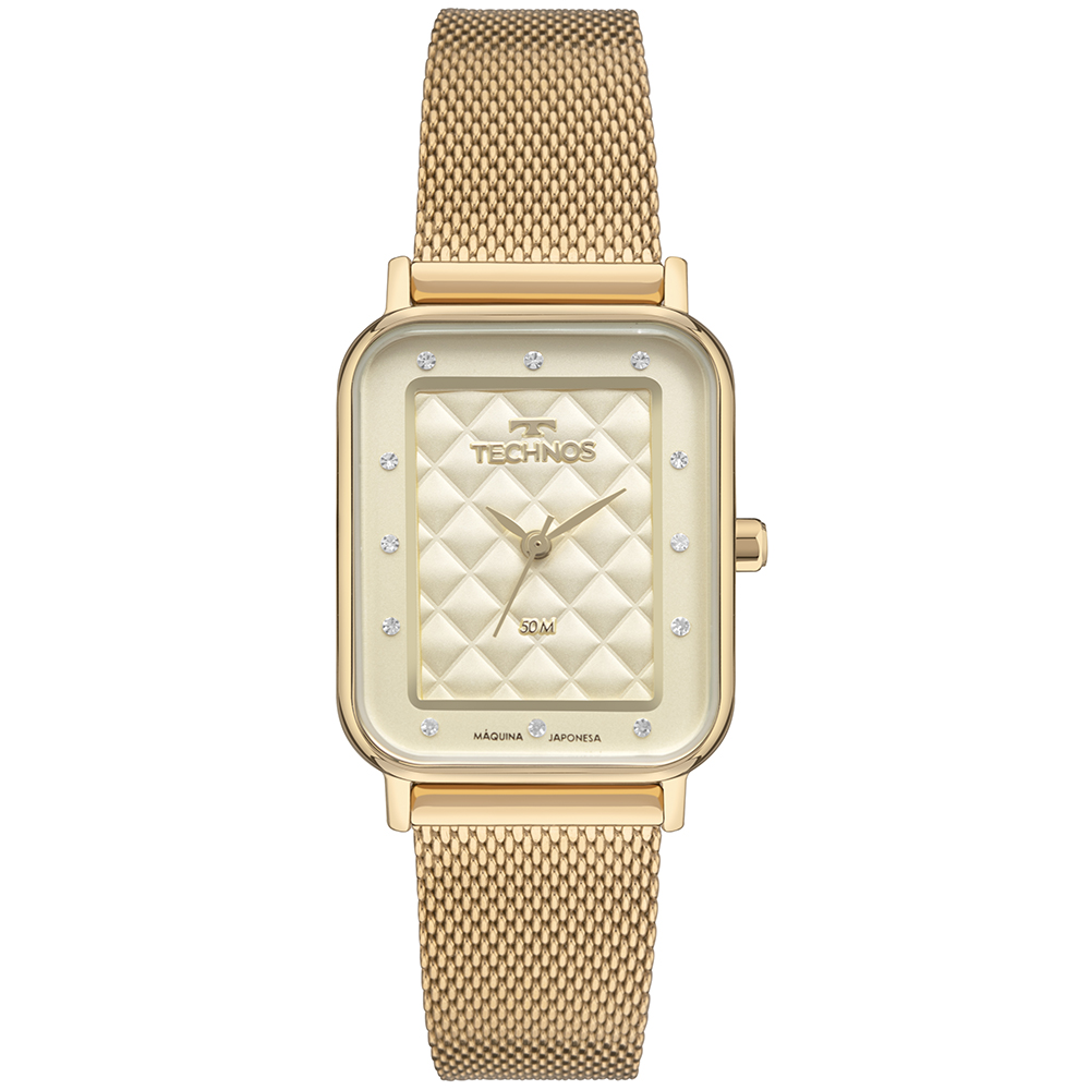 Relógio Technos Feminino Brilho Dourado