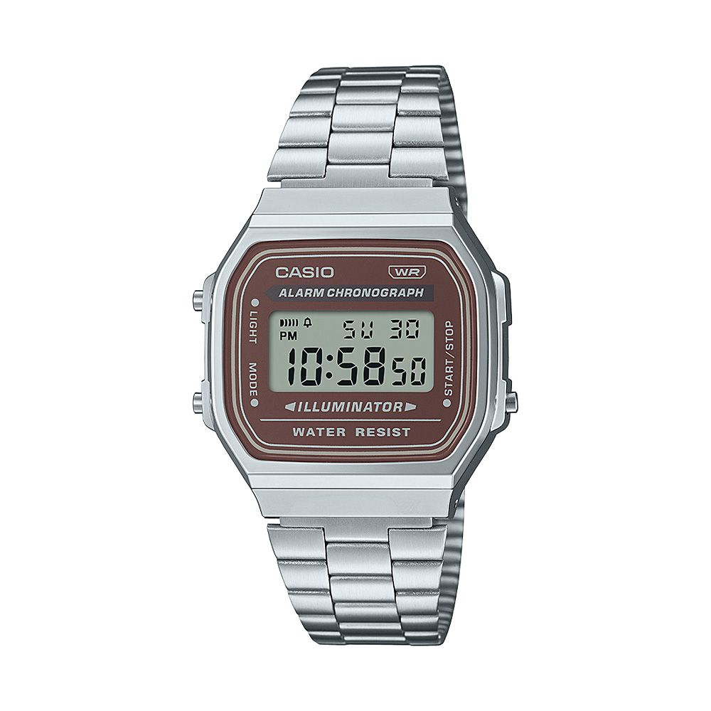 A168WA-5AY Relógio Casio Vintage Digital Prata Unissex