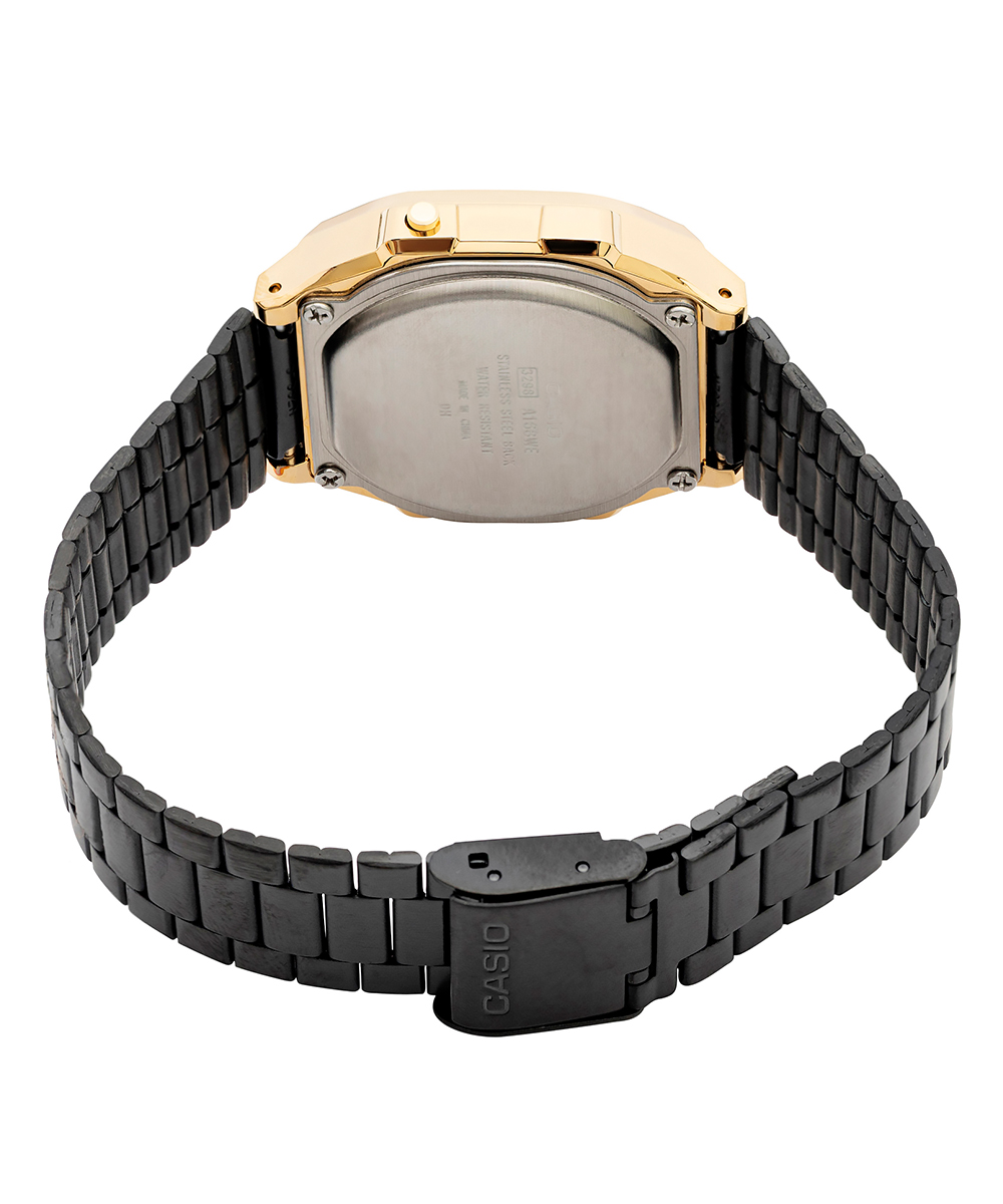 A168WEGB-1B_3 Relógio Casio Vintage Digital Preto Unissex