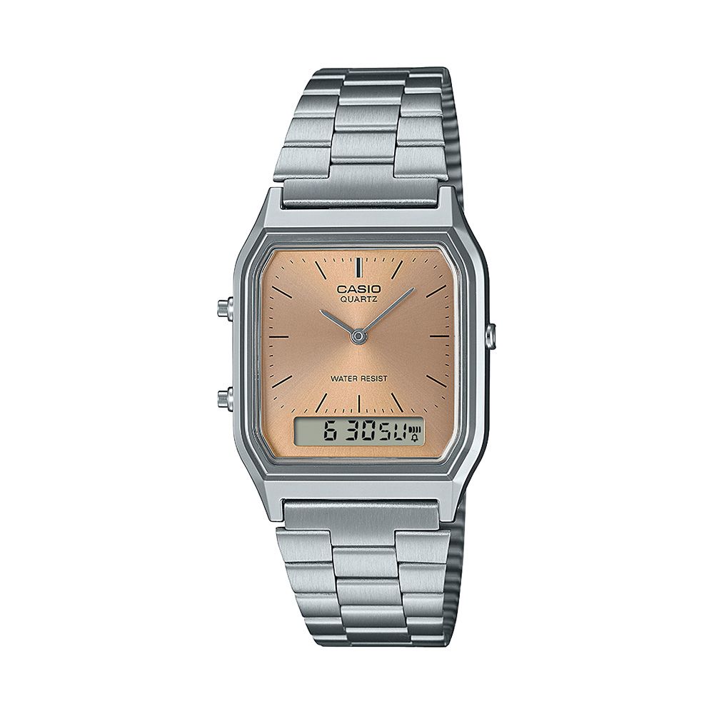 AQ-230A-4AMQY Relógio Casio Vintage Analógico e Digital Prata Unissex