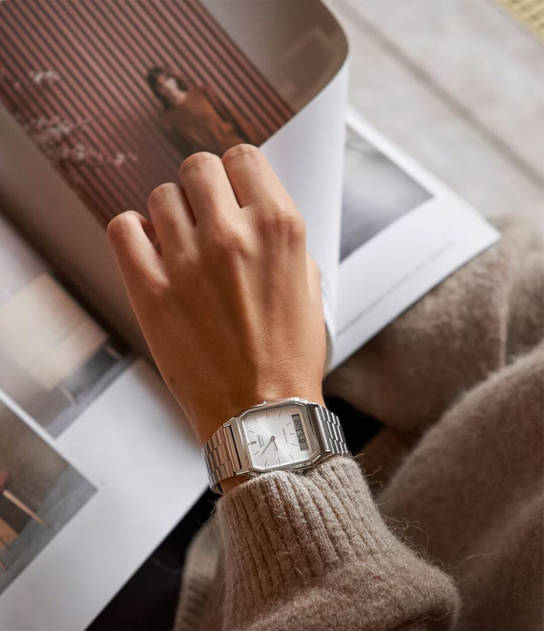Relógio Casio Vintage Analógico e Digital Prata Unissex