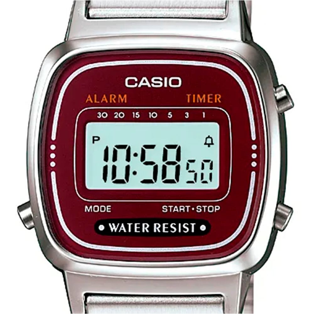 LA670WA-4DF (1) Relógio Casio Vintage Digital Prata Feminino