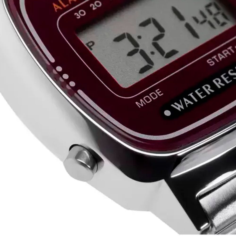LA670WA-4DF (2) Relógio Casio Vintage Digital Prata Feminino