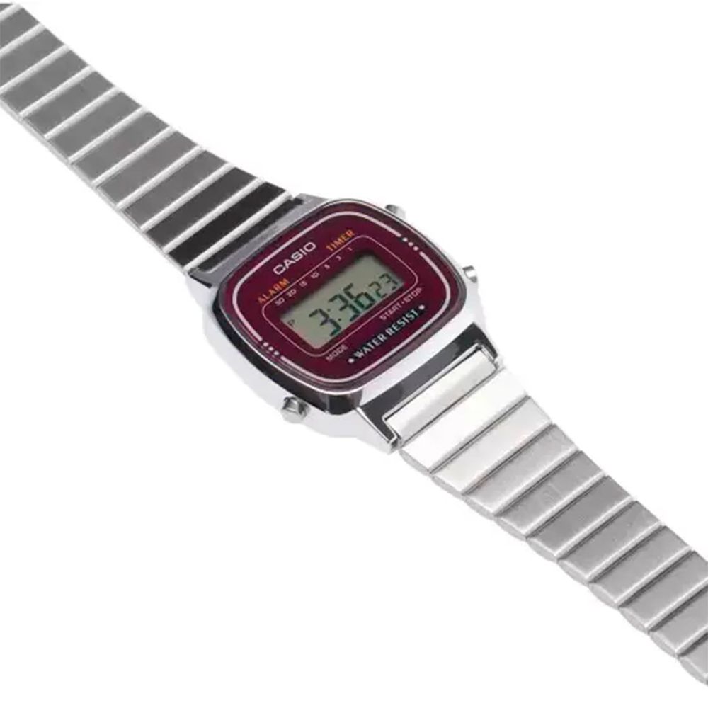 LA670WA-4DF (3) Relógio Casio Vintage Digital Prata Feminino