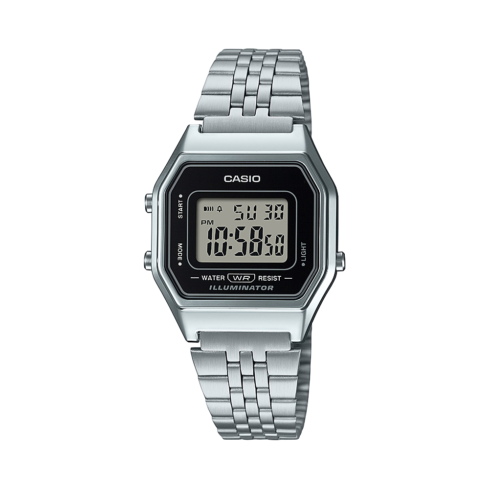 LA680WA-1 Relógio Casio Vintage Digital Prata Unissex