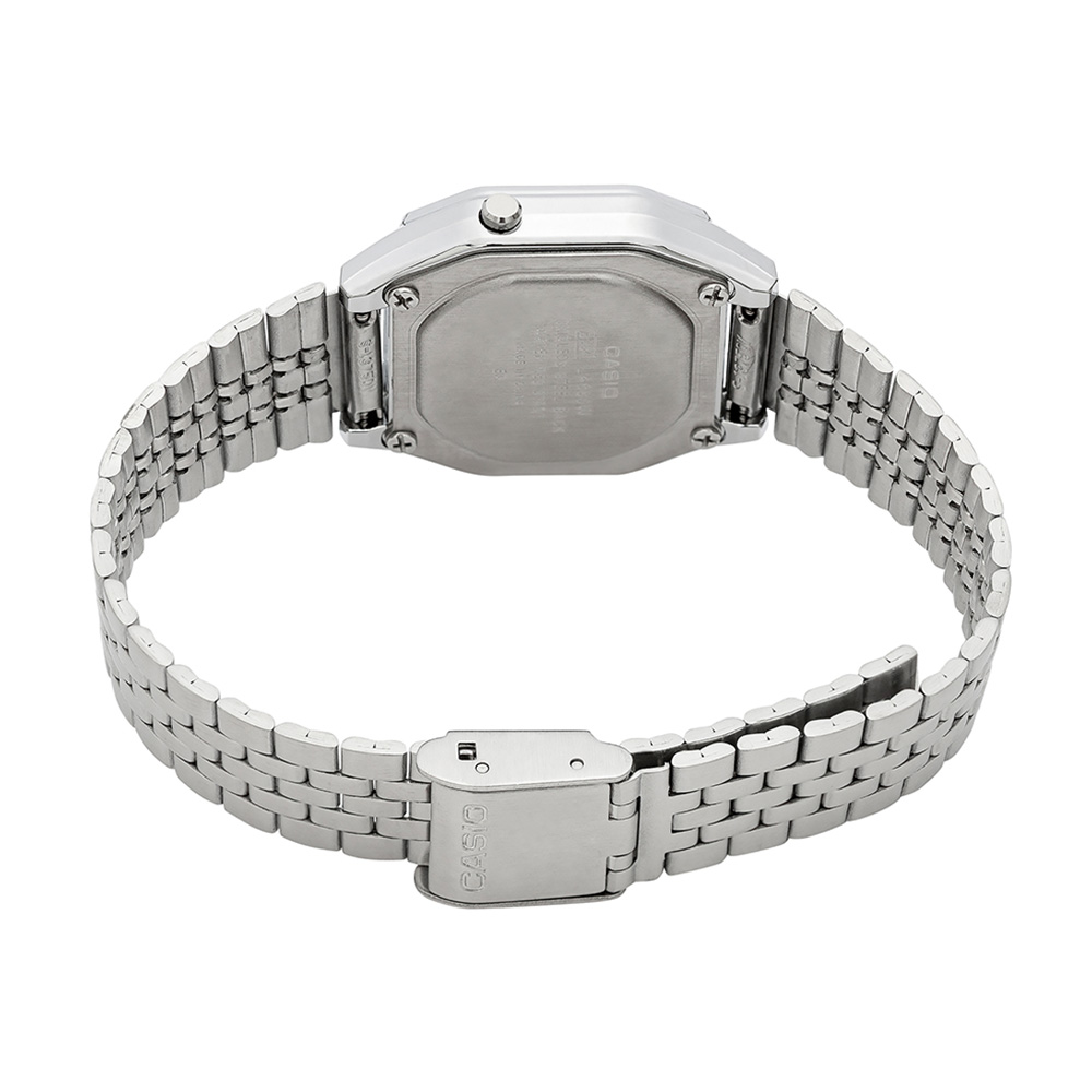 LA680WA-1_02 Relógio Casio Vintage Digital Prata Unissex
