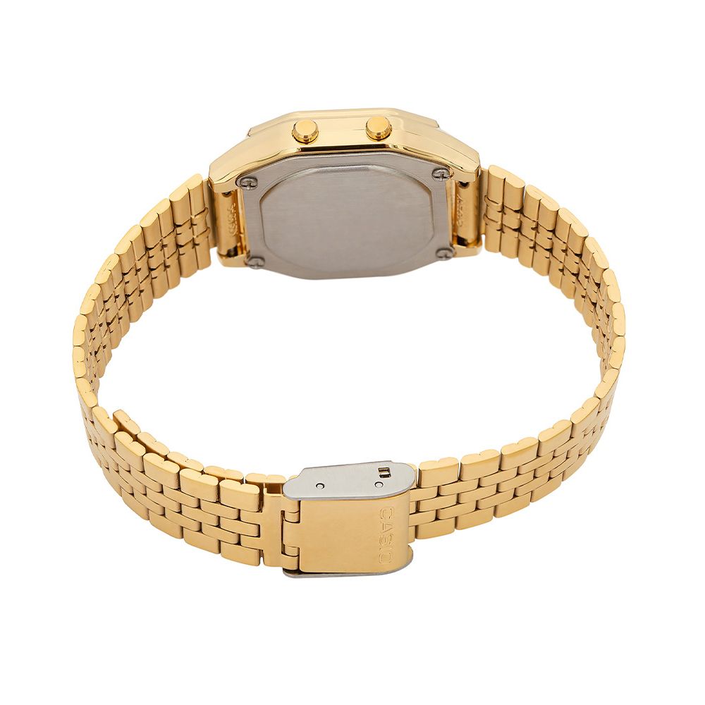 LA680WGA-9_2 Relógio Casio Vintage Digital Dourado Unissex