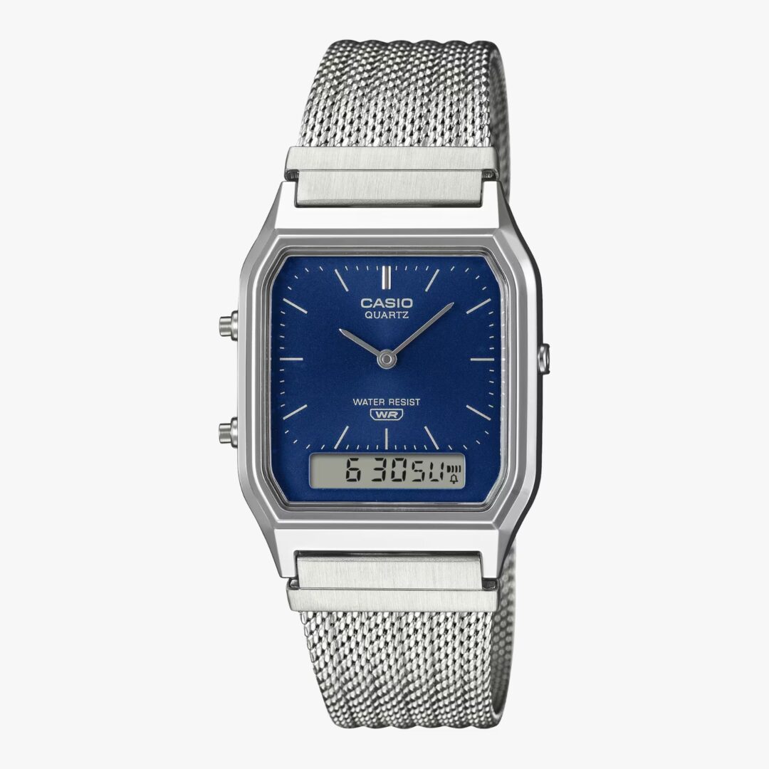 Relógio Casio Vintage Analógico e Digital Prata Unissex