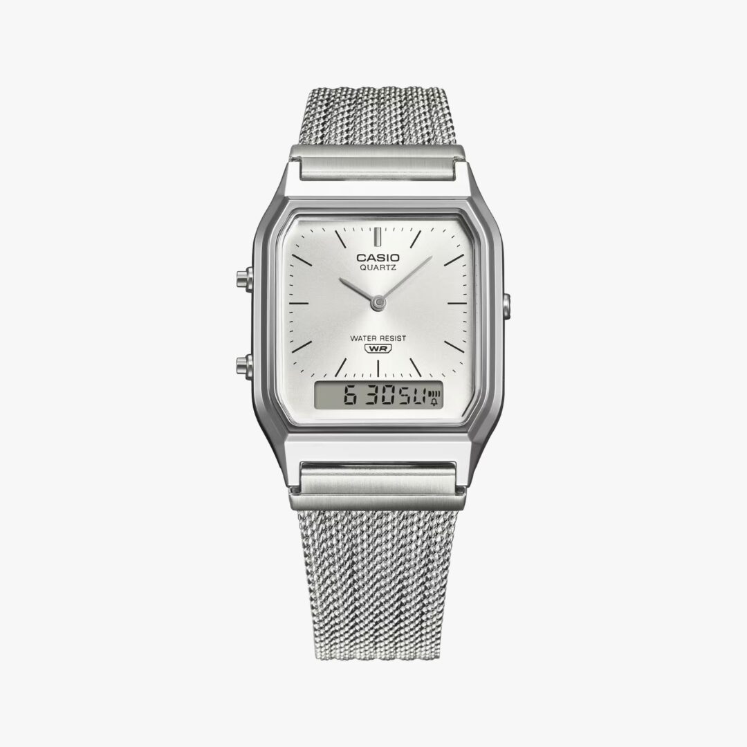Relógio Casio Vintage Analógico e Digital Prata Unissex