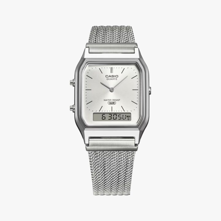Relógio Casio Vintage Analógico e Digital Prata Unissex