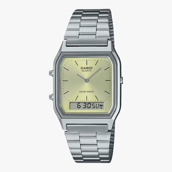 Relógio Casio Vintage Analógico e Digital Prata Unissex