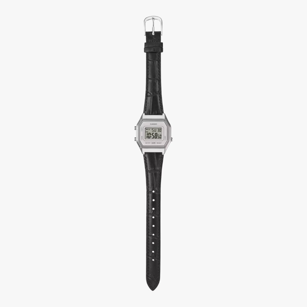 LA680WEL-8A2DF-SC Relógio Casio Vintage Digital Prata Feminino