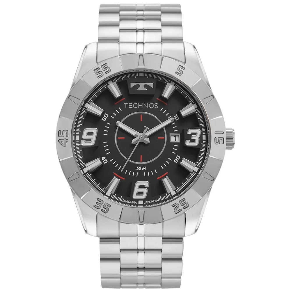 2115KYX/1R Relógio Technos Masculino Racer Prata