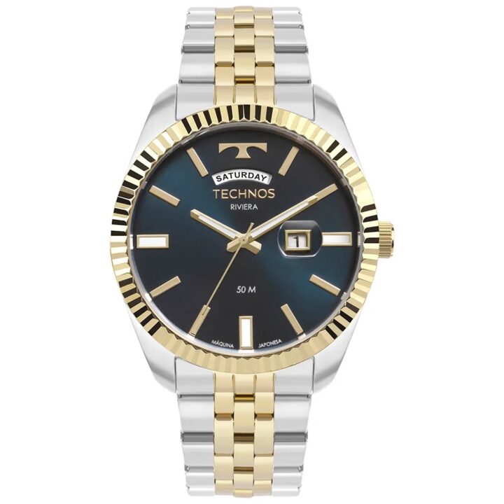 2350AM/1A Relógio Technos Masculino Riviera Dourado