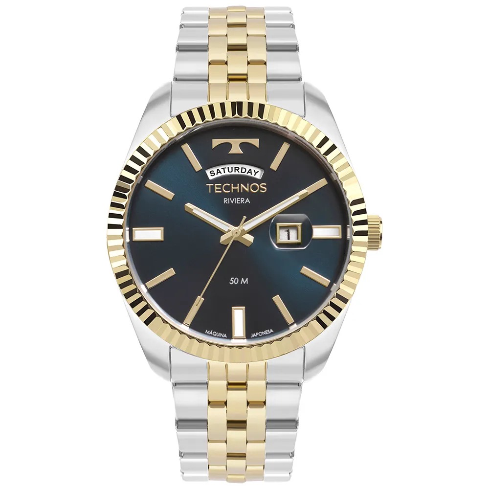 Relógio Technos Masculino Riviera Dourado