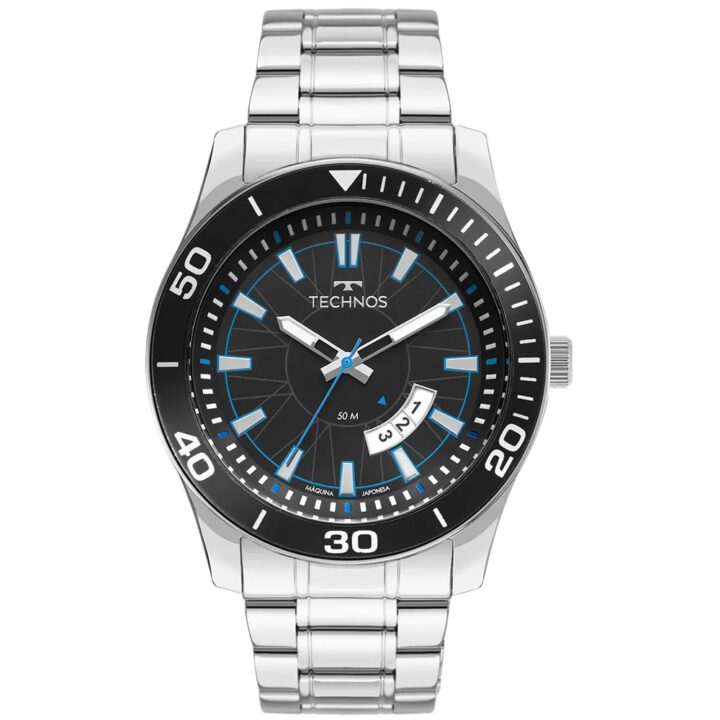 2115KSM/1A Relógio Technos Masculino Racer Prata