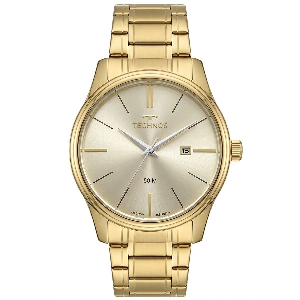 Relógio Technos Masculino Steel Dourado