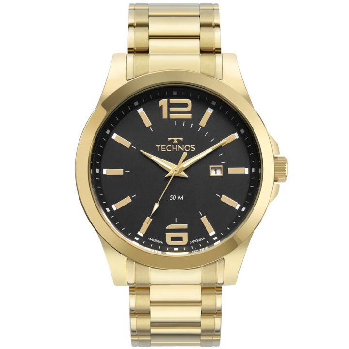 2115MZV/1P Relógio Technos Masculino Racer Dourado