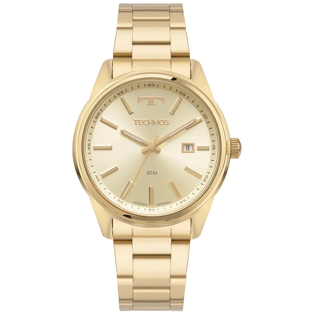 Relógio Technos Masculino Steel Dourado