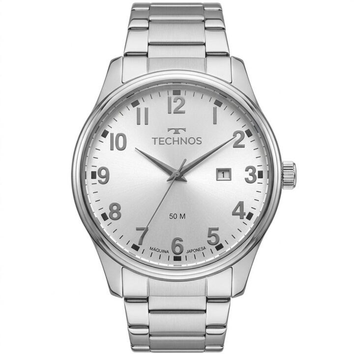 2115TZC/1K Relógio Technos Masculino Steel Prata