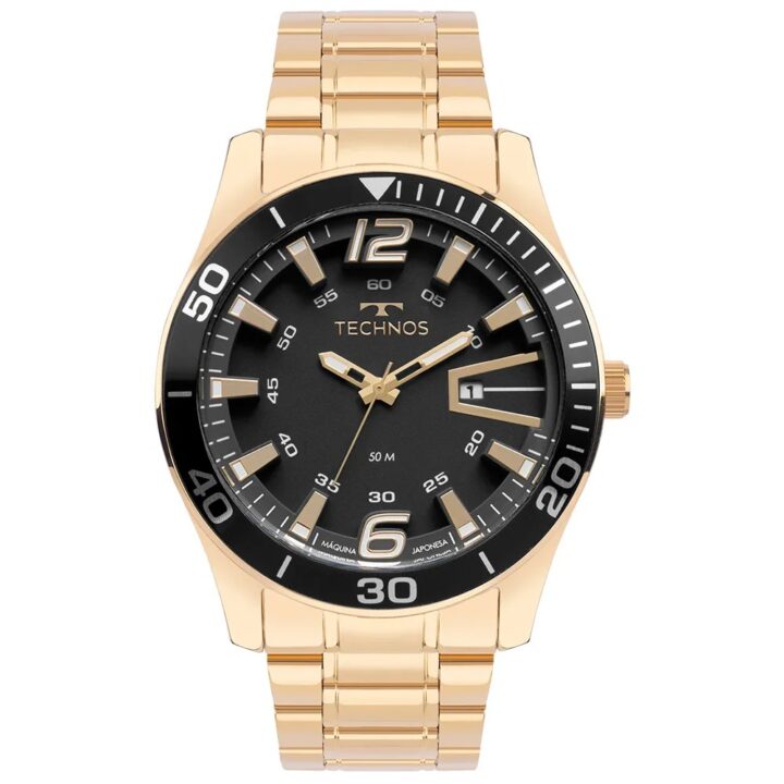 2115LAJS/1P Relógio Technos Masculino Racer Dourado
