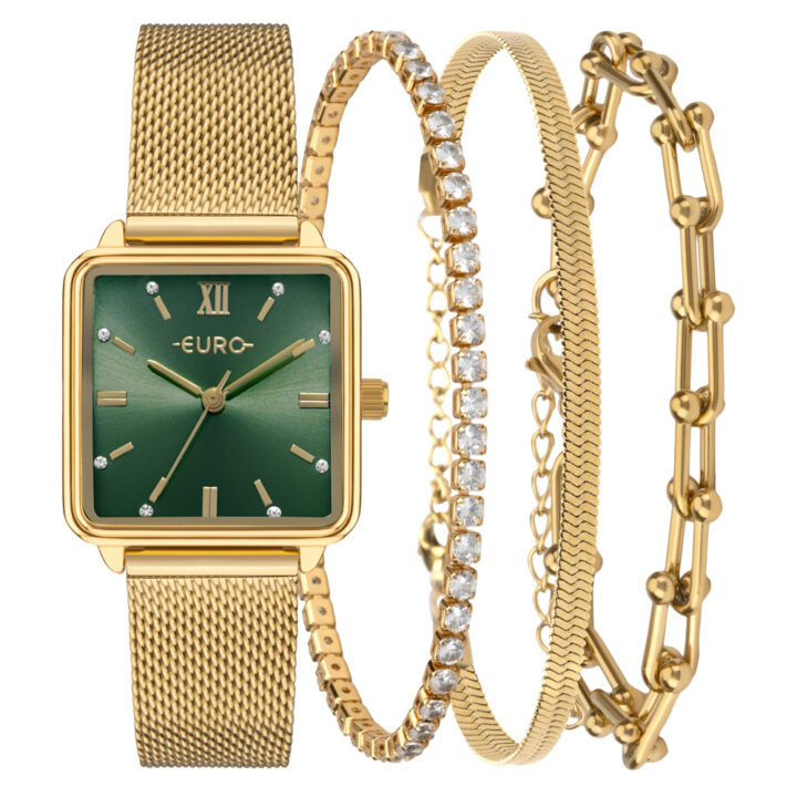 EU2035ZCC/K4V Kit Relógio Euro Feminino Mix Dourado
