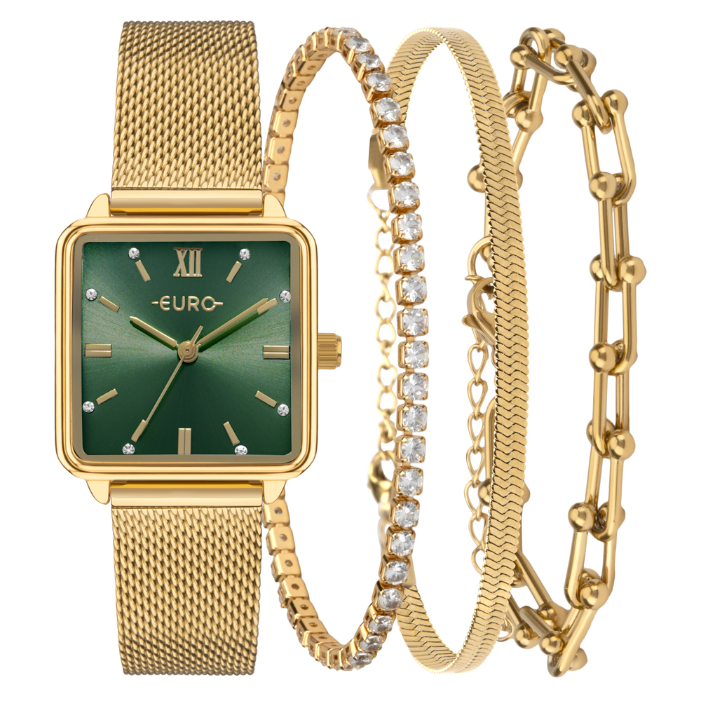 EU2035ZCC/K4V Kit Relógio Euro Feminino Mix Dourado