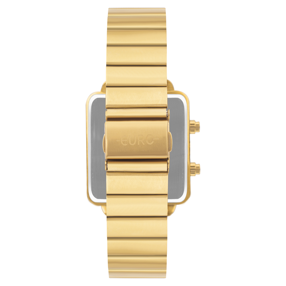 Kit Relógio Euro Feminino Digital Dourado