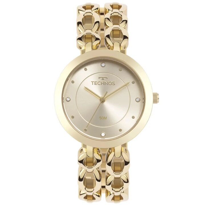 2035MWL/1X Relógio Technos Feminino Elos Dourado
