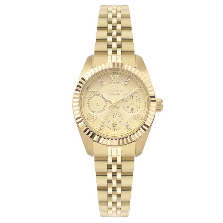 VX3JAF/1X Relógio Technos Feminino Riviera Dourado