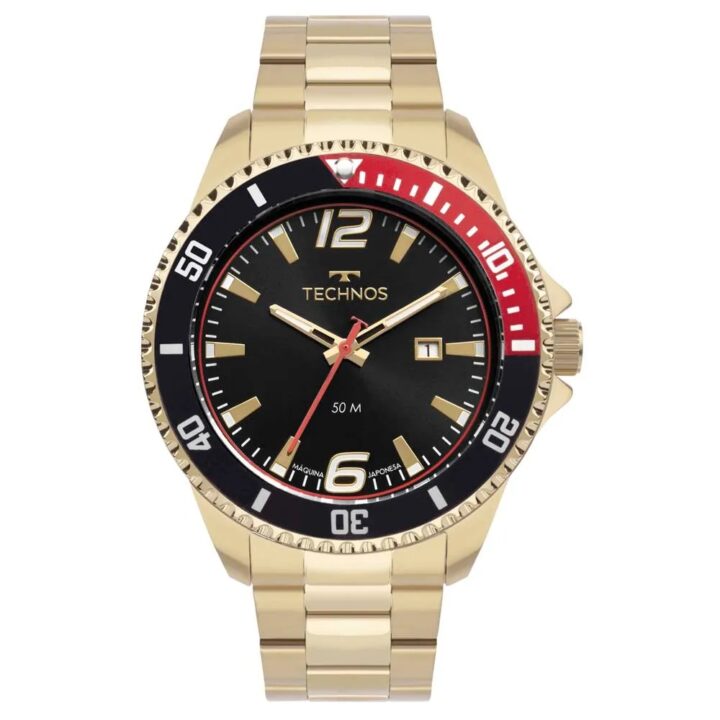 2115NCM/1P Relógio Technos Masculino Racer Dourado
