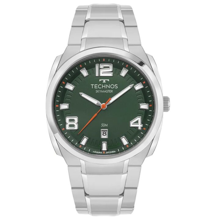2315LBG/1V Relógio Technos Masculino Skymaster Prata