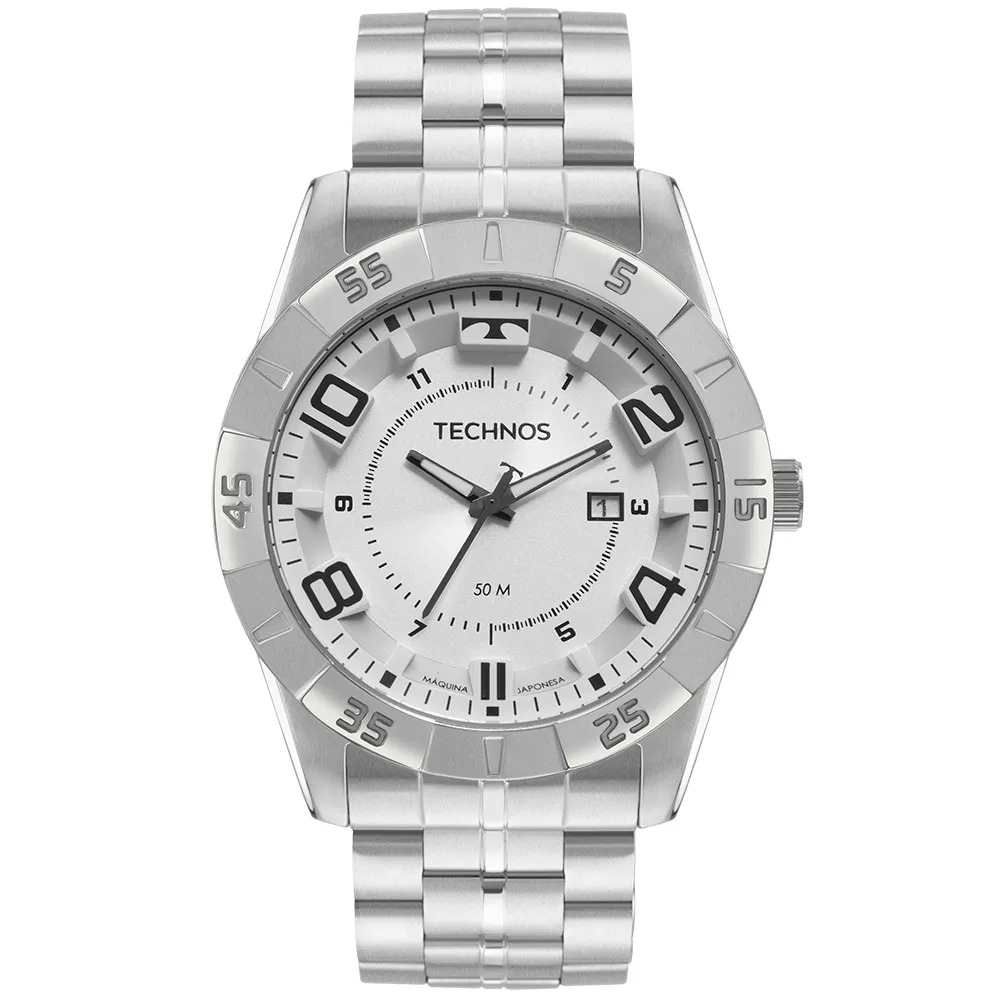 2115MXL/1K Relógio Technos Masculino Racer Prata