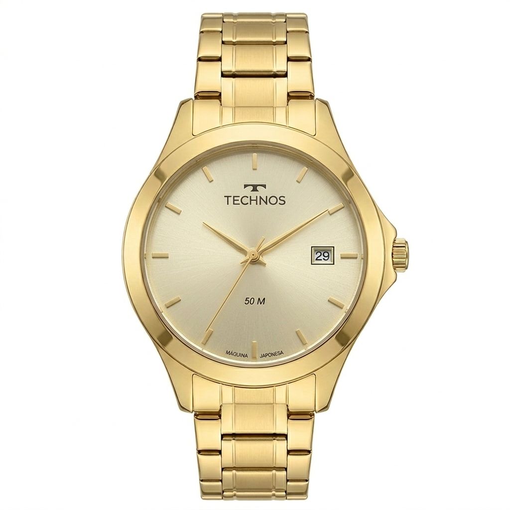 1S13BWTDY/4X Relógio Technos Masculino Steel Dourado