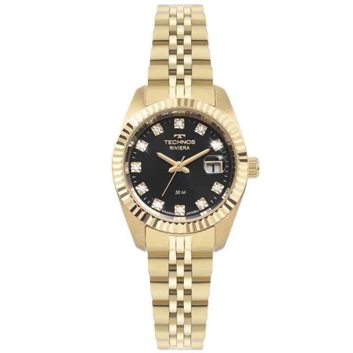 2015CEL/1P Relógio Technos Feminino Riviera Dourado