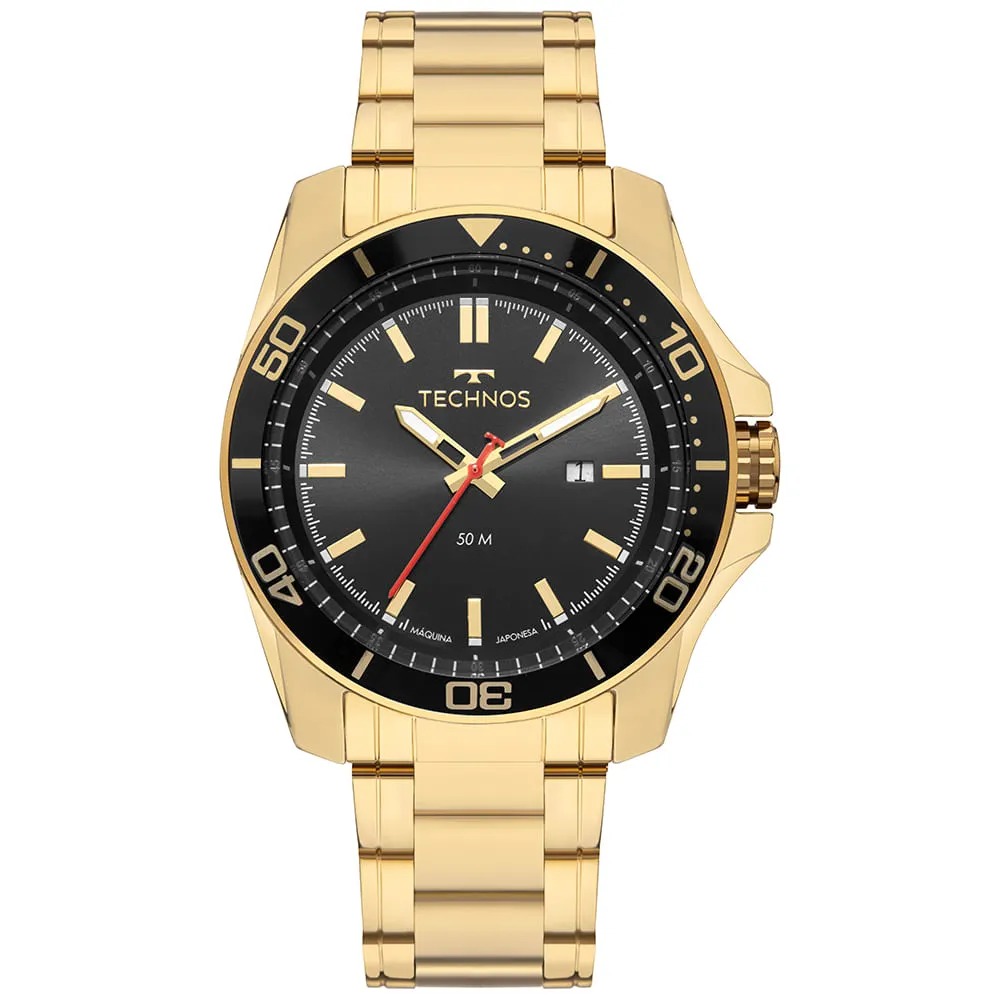 2117LFU/1P Relógio Technos Masculino Racer Premium Dourado