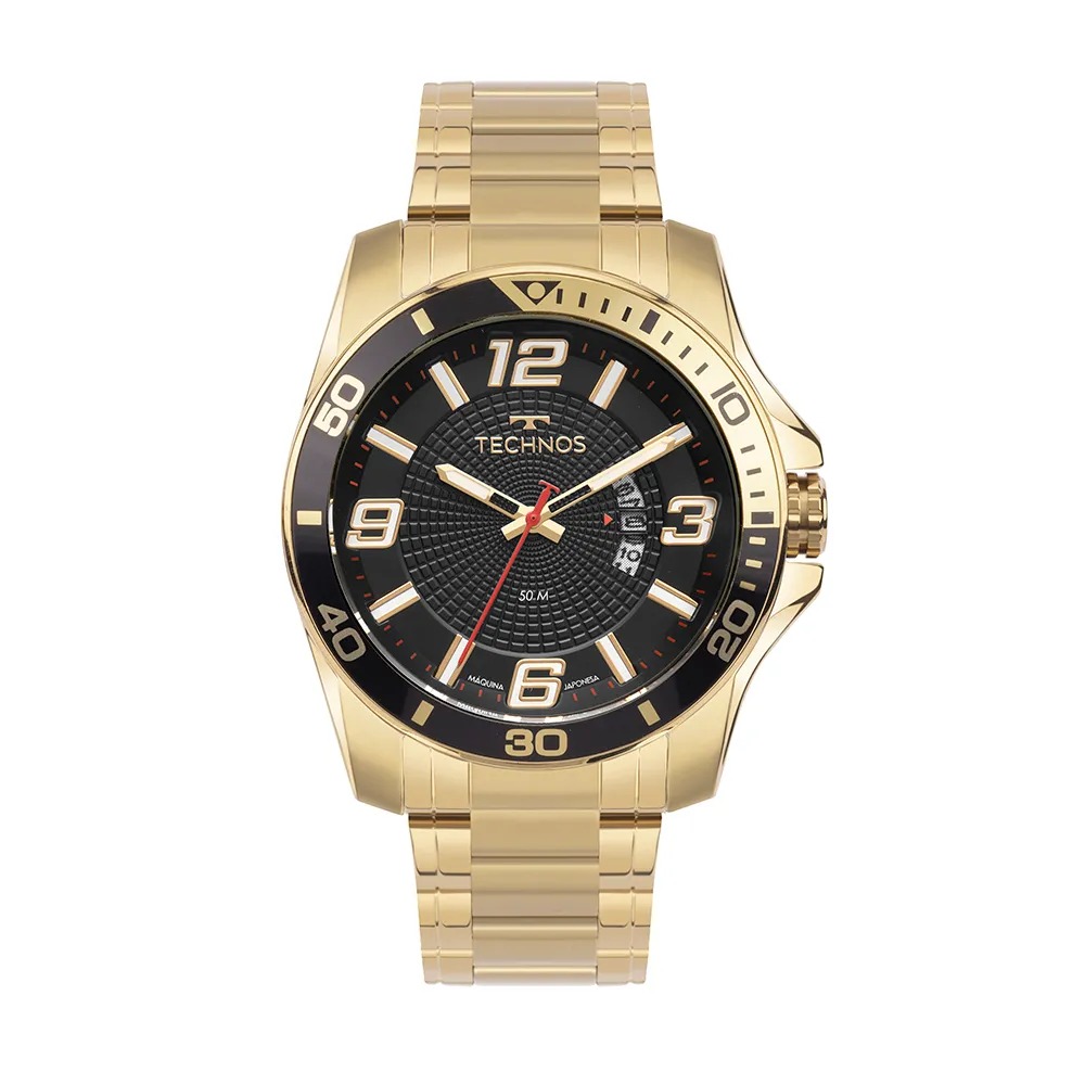 2117LFO/1P Relógio Technos Masculino Racer Premium Dourado