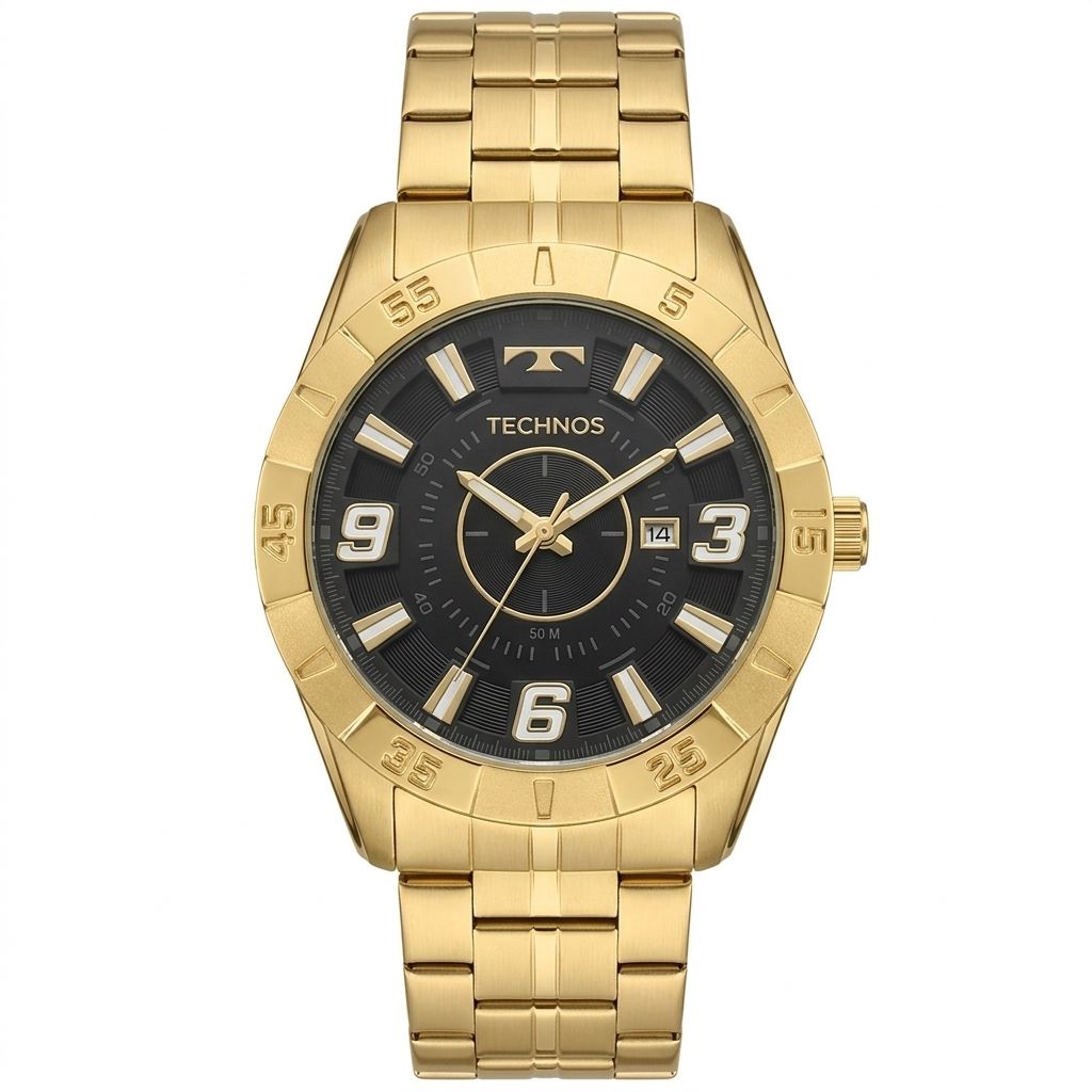 2115KYZ/4A Relógio Technos Masculino Racer Dourado
