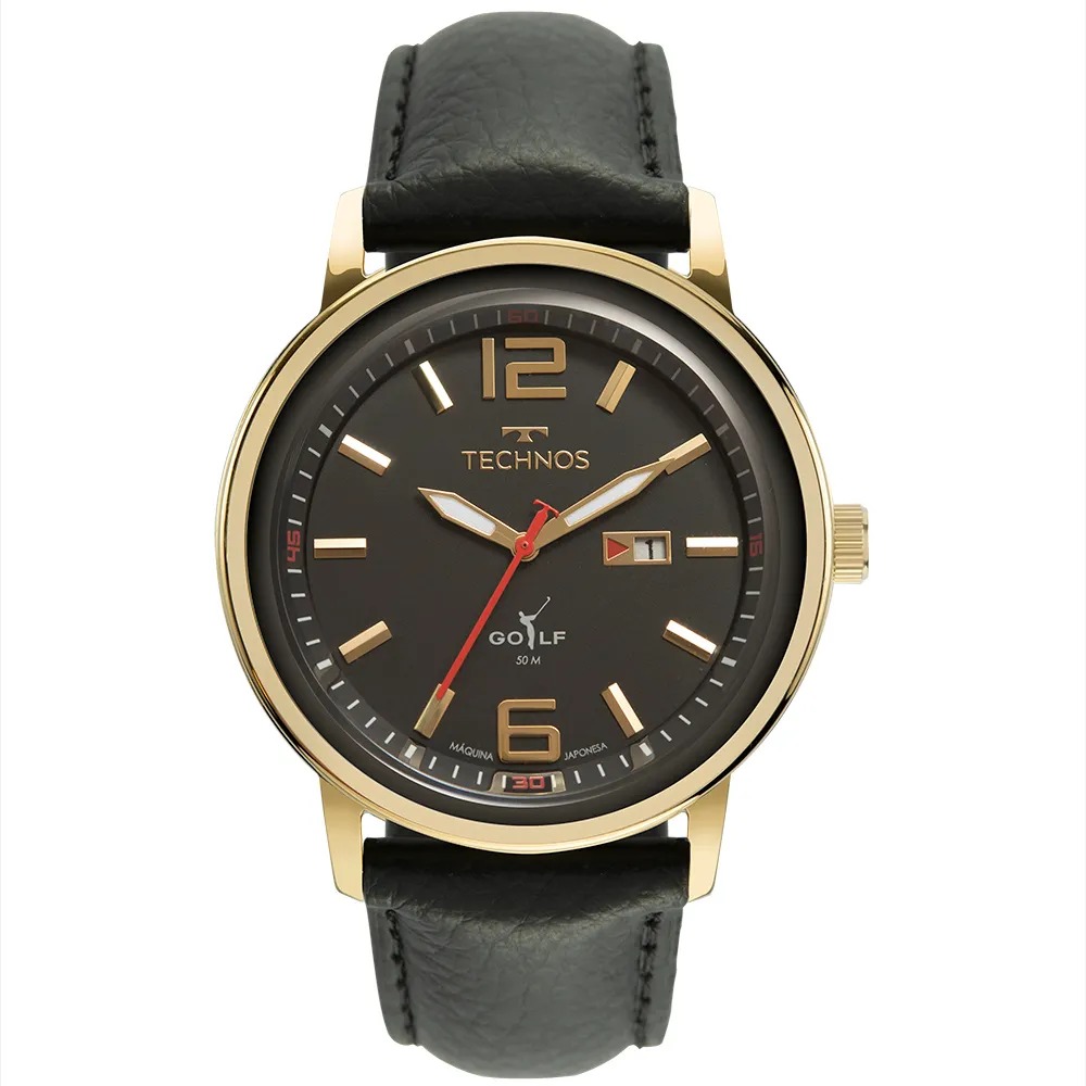 2115MXY/1P Relógio Technos Masculino Golf Dourado