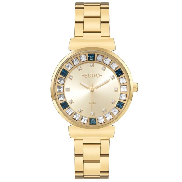 EU2035YXX/4D Relógio Euro Feminino Stones Dourado