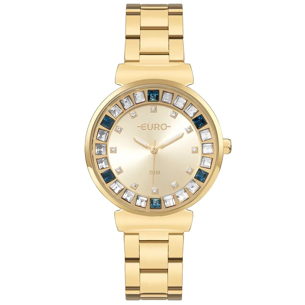 EU2035YXX/4D Relógio Euro Feminino Stones Dourado