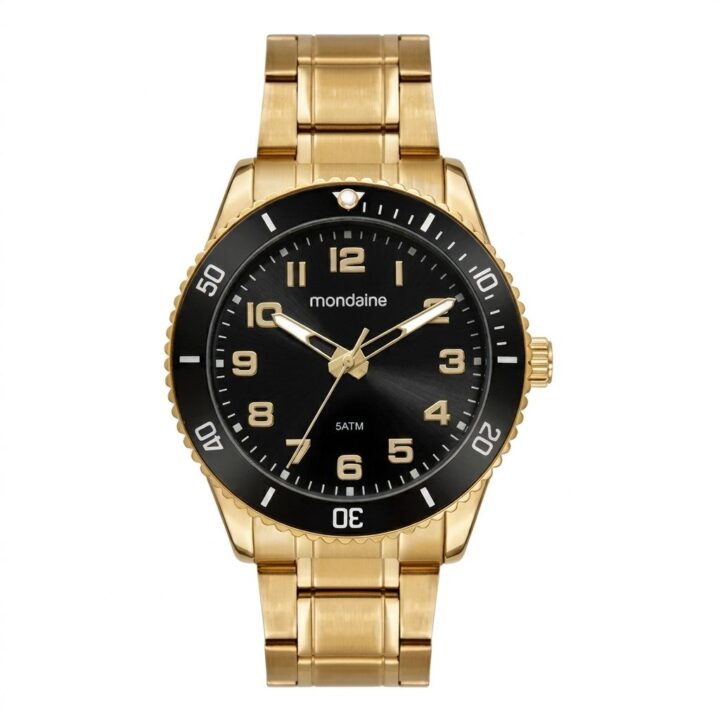 33025GPMVDE1 Relógio Mondaine Masculino Dourado
